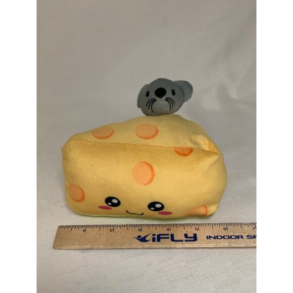 Plush Cheese Wedge With Cute Mouse Design & Adorable Face Stuffed Animal - Picture 8 of 9